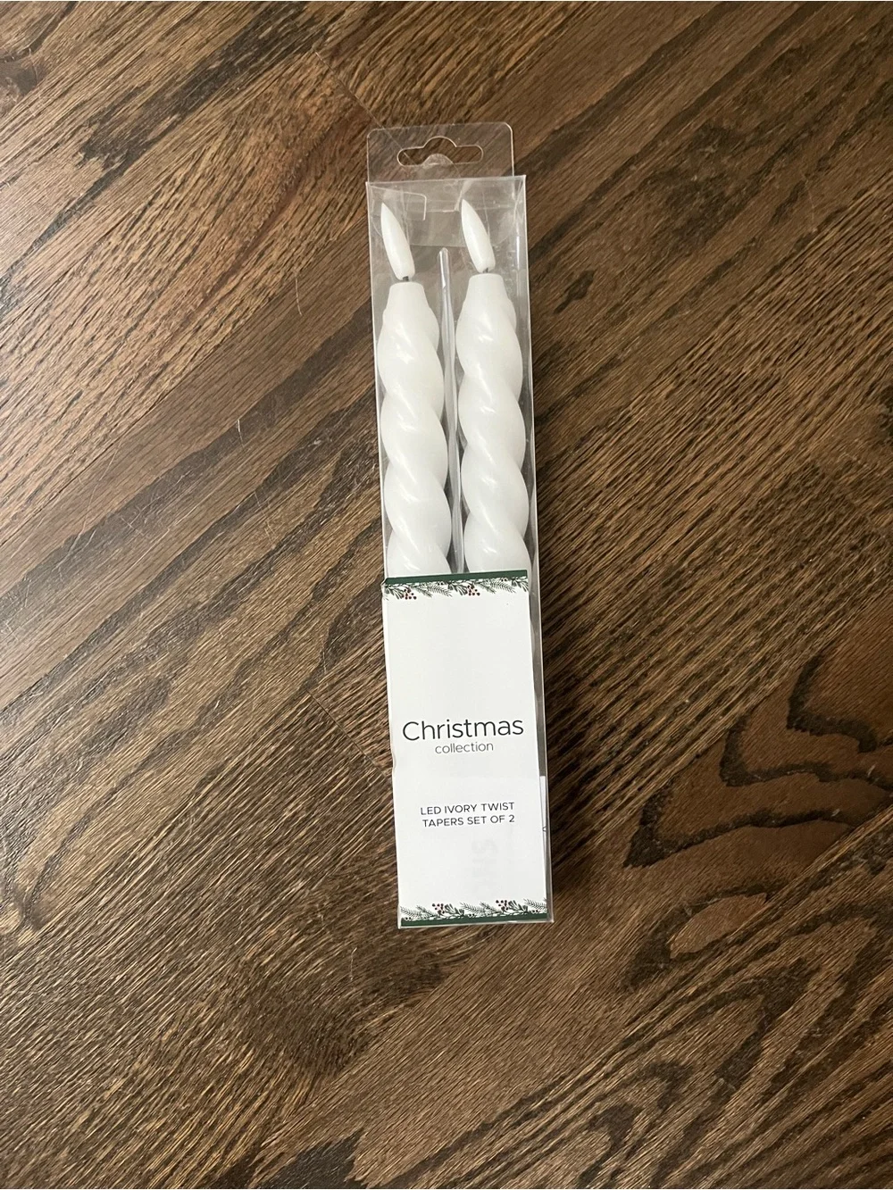 Kirklands Ivory Twist LED Taper Candles - Set of 2 NWT batteries not included